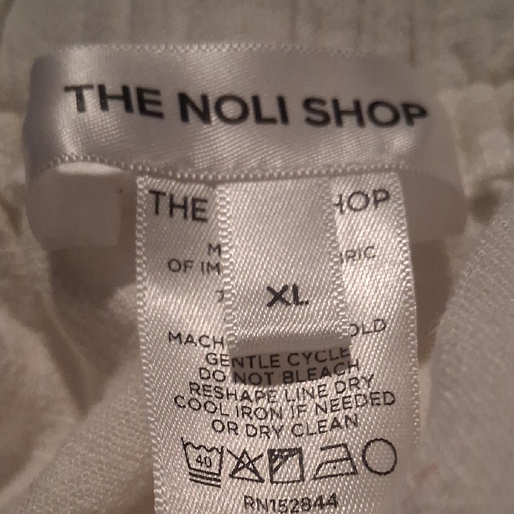 Noli The Label XL Wide Leg Linen Blend Rayon High Rise Pants Neutral NWOT - Picture 2 of 5